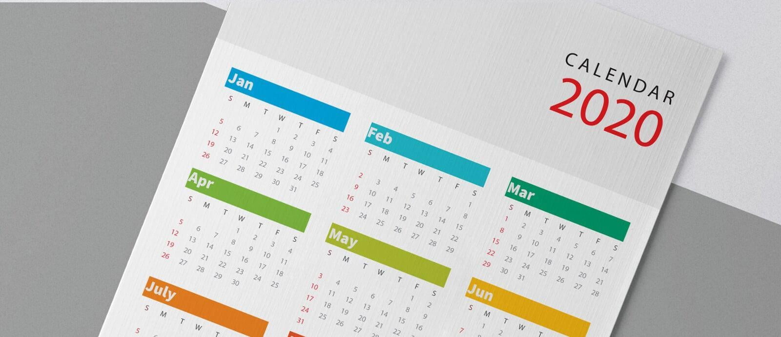 2020 Bank Holiday Calendar